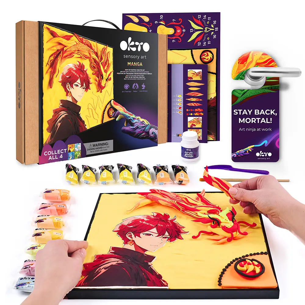 Volumetrisches 3D-Gemälde Manga „Feuer” - View 1